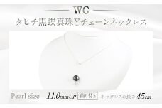 WG(K18) 黒蝶真珠 Y チェーン ネックレス (45cm)(飾り付き)