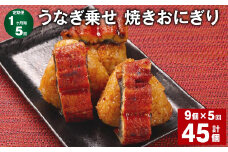 【1ヶ月毎5回定期便】 うなぎ乗せ 焼きおにぎり 計45個（9個×5回） うるち米 お米 おにぎり 鰻