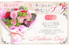 【先行予約】母の日にぴったりなカーネーションを中心にしたブーケ！ 花瓶付きタイプ 母の日 花 花瓶 ブーケ 花束 贈り物 ギフト