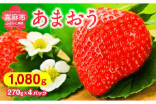 福岡県産 あまおう 270g×4パック 合計1080g 【2025年2月上旬～2025年4月下旬までに発送】 いちご ブランド