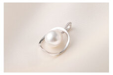 WG（K18）南洋パール 11.0mm UP ペンダント ダイヤ 0.04ct 真珠 アクセサリー