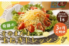 【3回定期便】 奇跡のそのまんま 玉ねぎドレッシング 380ml 計3本 ドレッシング 調味料 無添加 ノンオイル