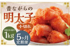 【5ヶ月定期便】 辛子明太子 「昔ながらの明太子」 500g×2個セット （小切れタイプ） 計5kg（1kg×5回）  めんたいこ 明太子