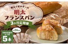 【3ヶ月定期便】明太子屋がこだわった明太フランス5本セット ／ めんたいこ 明太子 バター フランスパン 惣菜パン