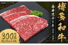 博多和牛 赤身 ステーキ （モモ ・ ウデ） 合計約300g （約100g×3枚） 和牛 国産牛 牛肉 お肉 肉 モモ肉 もも肉 もも ウデ肉 グルメ 九州 福岡県 嘉麻市 冷凍