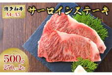 牛肉 サーロインステーキ 合計500g 博多和牛 A4～A5 250g×2枚 セット 配送不可：離島