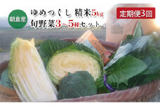 定期便 3回 米 5kg 季節野菜 セット 精米 ゆめつくし