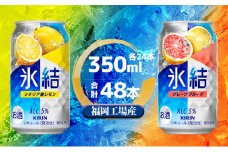 キリン 氷結 セット2種（レモン・グレープフルーツ）350ml（24本）各1ケース 福岡工場産 チューハイ