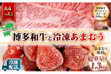 訳アリ 規格外 博多和牛 サーロインステーキ 500g A4～A5＆冷凍あまおう 800g セット 計1.3kg 訳あり 配送不可：離島