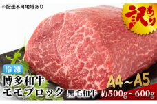 訳アリ 博多和牛 モモ ブロック ローストビーフ用等 約500g～600g A4～A5 国産 訳あり 配送不可：離島 