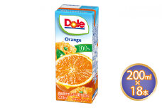 オレンジジュース Dole オレンジ 100％ 200ml×18本