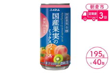 定期便 3回 ジュース 果汁100％ 国産果実のミックスジュース 195g×20缶入り 2ケース ふくれん※配送不可：北海道・沖縄・離島