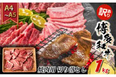 訳あり 牛肉 切り落とし A4～A5 焼肉 博多和牛 1kg 訳アリ 配送不可：離島