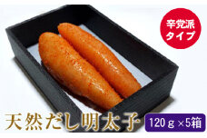 辛子明太子 天然だし 明太子 120g 辛口×5セット 配送不可 離島