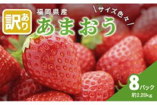 訳あり いちご 2026年2月下旬より発送 あまおう サイズ色々 8パック 約2.28kg 配送不可 離島 果物 フルーツ 福岡県特産 デザート おやつ 産地直送 