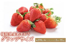 あまおう いちご 福岡 グランデサイズ 約270g×4パック（1パック／5玉～15玉）いちごの王様 イチゴ 苺 2024年2月から発送 配送不可：北海道、離島