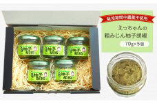 栽培期間中 無農薬 柚子胡椒 70g×5個 セット えっちゃんの粗みじん柚子胡椒 ゆず胡椒 調味料