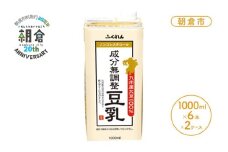 【朝倉市制施行20周年記念企画】2025年7月中旬製造 豆乳 九州産大豆 100％ 成分無調整豆乳 1000ml×6本入り×2ケース