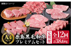 【全12回定期便】A4ランク 糸島 黒毛和牛 プレミアム セット 福岡県産 《糸島》 【糸島ミートデリ工房】 [ACA076]
