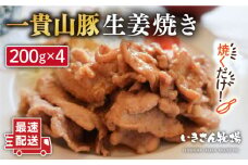 一貴山豚 生姜焼き 4個 糸島市 / いきさん牧場 豚肉 小分け [AGB004]