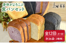 【 全12回 定期便 】身体がよろこぶ 食パン 3種 セット ( 卵 / 乳製品 不使用 )《糸島》【天然パン工房楽楽】【いとしまごころ】[AVC015]