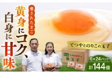 てつやとのりこの 玉子 ( 6個入 × 24P ) 【 144個 小分け 】《糸島》【板垣ファーム】[AWD004]