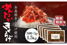 結樹農園 アグリス めんたい きくらげ 300g×5P 《糸島》【結樹農園アグリス】きくらげ/国産/明太/明太子 [AAJ003]