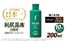 【 10本入 】 利尻 カラー シャンプー ブラック 《糸島》【株式会社ピュール】白髪ケア 美容  [AZA030]