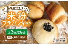 【 全3回 定期便 】できたてもっちり♪ かわいい 米粉 プチ パン キット 3袋 ( 3回分 )  ( 粉類の計量不要！)《糸島》【天然パン工房楽楽】【いとしまごころ】[AVC029] 