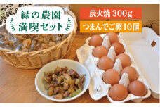 《 鶏 の 炭火焼 と ブランド 卵 のセット》緑の農園 満喫セット《糸島》【緑の農園】 [AGA020]
