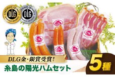 ＼DLG金賞・銀賞受賞！／糸島の陽光 ハム 5種 セット 4 《糸島》 【志摩スモークハウス】ハム ソーセージ 食べ比べ[AOA004]