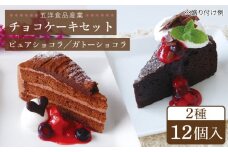 ピュアショコラ / ガトーショコラ チョコレートケーキ 2種12個 冷凍 糸島市 / 五洋食品産業 [AQD006]