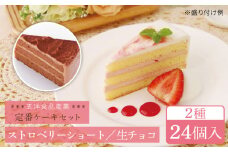 生チョコ / ストロベリーショート 人気 定番ケーキ 2種計24個 冷凍 糸島市 / 五洋食品産業 [AQD013]