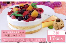 ベイクドチーズ / マロンモンブラン / クワトロベリートルテ ケーキ 3種17個 冷凍 糸島市 / 五洋食品産業 [AQD024]
