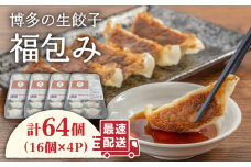 博多 の 生餃子 福包み（ 16個 入り × 4パック ）《糸島》【福包み】餃子 生餃子 華豚 [AUI004]