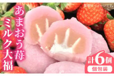 あまおう 苺 ミルク 大福 6個  糸島市 / 糸島だんご本舗  いちご 和菓子 [AWF003]