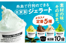 行列のできる アイスクリーム 屋 ジェラート10個（定番5種×各2個）アイス 食べ比べ ギフト スイーツ プレゼント 糸島 / LoiterMarket ロイターマーケット [AGD001]