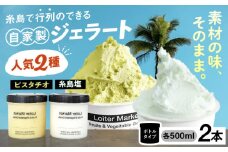 行列のできる アイスクリーム 屋  ジェラート ボトル2個 ( ピスタチオ / 塩 )  アイス 食べ比べ ギフト スイーツ プレゼント 糸島市 / LoiterMarket ロイターマーケット [AGD004]