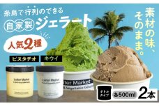 行列のできる アイスクリーム 屋  ジェラート ボトル2個（ ピスタチオ / キウイ ） アイス 食べ比べ ギフト スイーツ プレゼント 糸島市 / LoiterMarket ロイターマーケット [AGD006]