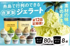 【 全12回 定期便 】行列のできる アイスクリーム 屋 ジェラートカップ10個 / ジェラート ボトル2個 アイス 食べ比べ ギフト スイーツ プレゼント 糸島市 / LoiterMarket ロイターマーケット [AGD012]