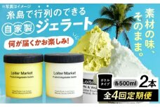 【 全4回 定期便 】行列のできる アイスクリーム 屋  ジェラート ボトル2個 アイス 食べ比べ ギフト スイーツ プレゼント 糸島市 / LoiterMarket ロイターマーケット [AGD013]
