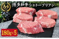 【極厚 シャトーブリアン 】180g×5枚 A4ランク 博多和牛 糸島 【糸島ミートデリ工房】[ACA132] ステーキ ヒレ ヒレ肉 フィレ ヘレ 牛肉 赤身 黒毛和牛 国産 ランキング 上位 人気 おすすめ