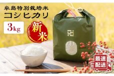 【令和7年産新米】とくべつの中の とくべつ 糸島 特別栽培米 3kg （ コシヒカリ ）《 糸島 》【株式会社やました】 [ARJ001]