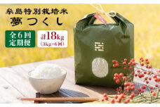 【 6回 定期便 】 とくべつ の中の とくべつ 糸島 特別栽培米 3kg （ 夢つくし ）《 糸島 》【株式会社やました】 [ARJ004]