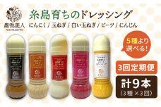 【全3回定期便】糸島そだち の 選べる ドレッシング × 3本 セット《糸島》【農香美人】[AAG015]