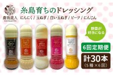 【 全6回 定期便 】糸島産 野菜 が 好きになる ドレッシング ！ 5本 セット《糸島》【農香美人】[AAG019]