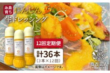 【 全12回 定期便 】農香美人 オリジナル にんじん 生 ドレッシング 285ml × 3本 セット《糸島》【農香美人】[AAG035]