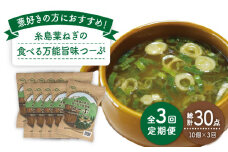 【 全3回 定期便 】 糸島 葉ねぎ の 食べる 万能 旨味つーぷ 10個 《糸島》 【Carna】 [ALA035]