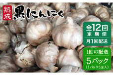 【 全12回 定期便 】熟成 黒にんにく 25玉 （ 1パック 5玉 × 5パック ） 《糸島》 【シーブ】 [AHC040]