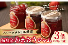 【先行予約】糸島産 あまおう ジャム 180g × 3個【2026年1月中旬以降順次発送】 《糸島》【南国フルーツ株式会社】 [AIK001]